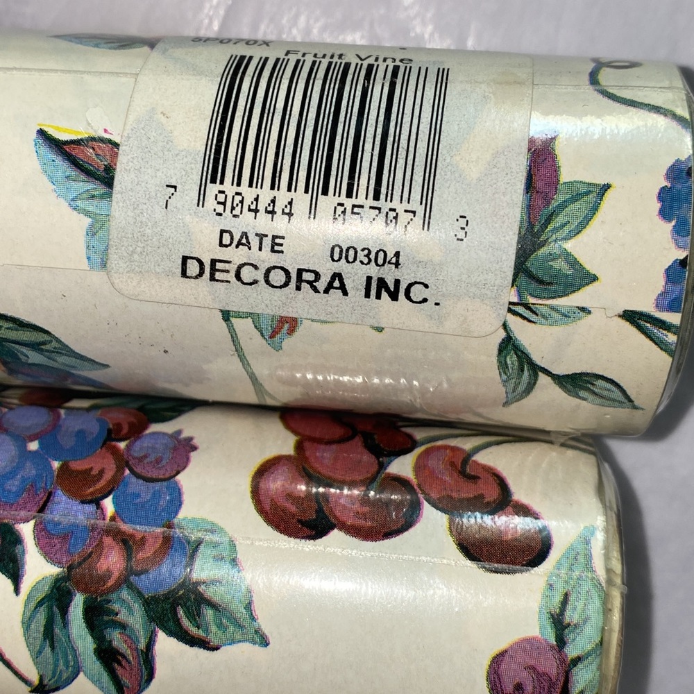 Vintage farmhouse 3 rolls wall paper boarder self stick fruit vine - Picture 4 of 7